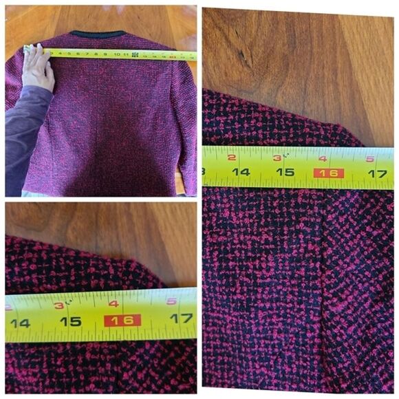 Pendleton Blazer Womens Size 6 Red Black Wool‎ Blend Jacket Tweed Crochet Trim - Picture 13 of 13